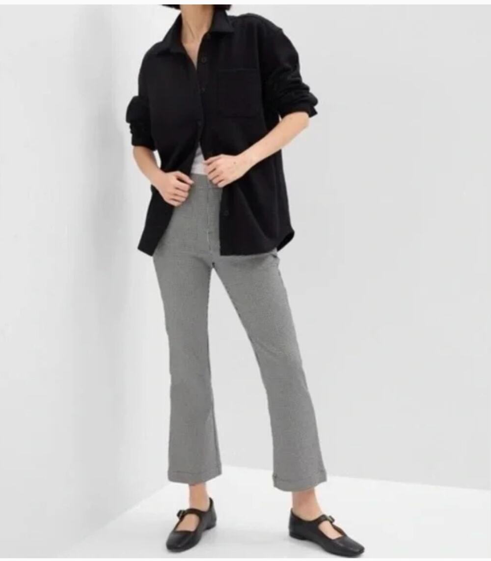 GAP NWT High Rise Kick Fit Black and White Houndstooth Print Pant // 20